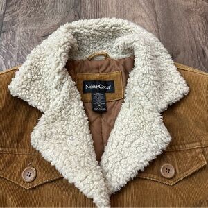 Vintage Northcrest Corduroy Sherpa Jacket Women’s Size M Brown